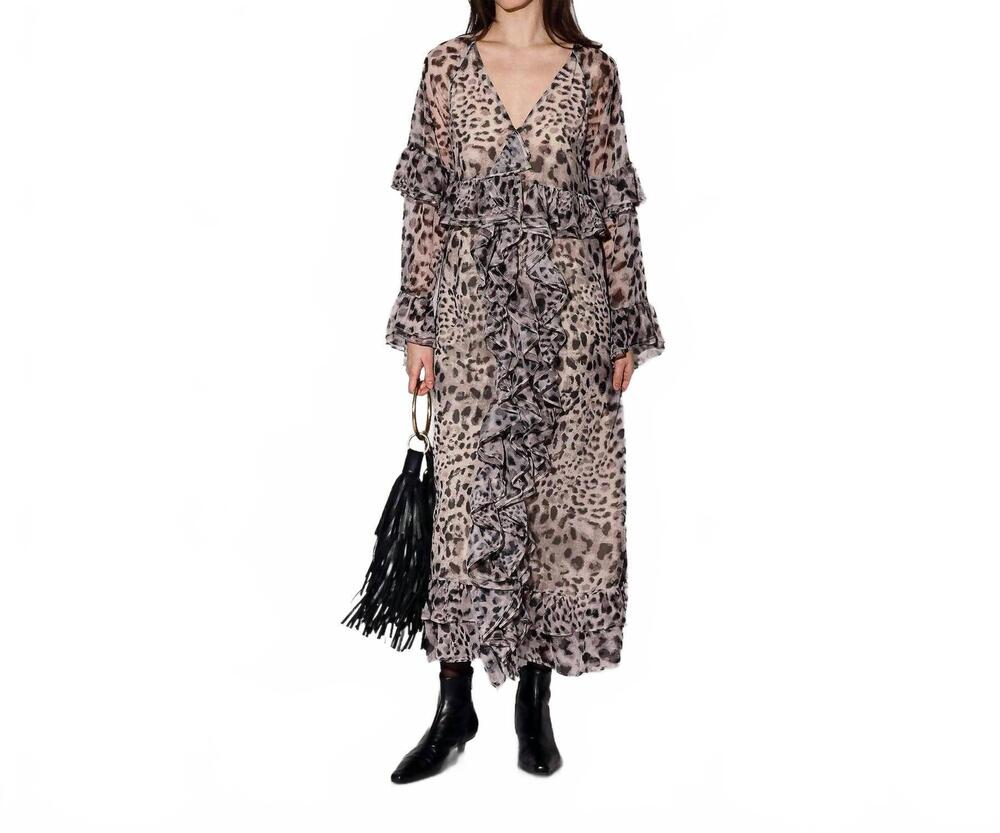NEW WALTER BAKER alicia maxi dress in tibet leopard